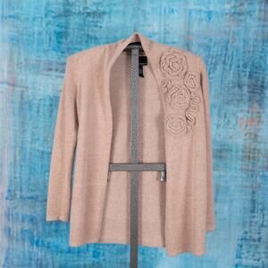 Cynthia Rowley Oatmeal Beige Cardigan Angora Rabbit Hair Blend Size SMALL